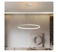 Lampade a sospensione , Lampada a sospensione moderna a LED ad anello rotondo for sala da pranzo, soggiorno, tavolo centrale, cucina, camera letto, lampada a minimalista(Warm light,White 80cm)