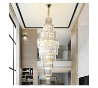 Lampade a sospensione, Lampadario a sospensione in cristallo Compatible with villa nordica, lobby dell'., lampadario grande, lungo girevole cavo di lusso(H120cm)