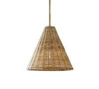 Lampade A Sospensione Moderne In Tessuto 26" Lampada A Sospensione Costiera In Fattoria Lampada A Sospensione Boho In Rattan Intrecciato A Mano Nero Lampada A Sospensione Boho Per Isola Cucina Sala