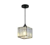 Lampade a sospensione moderne K9 Cristallo di vetro a soffitto Luce a sospensione Lampadario semplice Illuminazione a sospensione per l'isola della cucina Soggiorno Camera da letto (Black,B)