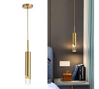 Lampade a sospensione moderne nordiche Design minimalista Lampadario a soffitto Illuminazione Luce a sospensione per cucina soggiorno camera da letto ristorante (Gold 1-Light,Warm light)