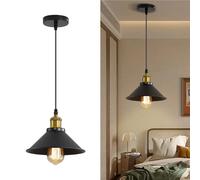 Lampade a sospensione retrò, Lampade da soffitto per soggiorno in metallo nero E27, Illuminazione a sospensione per plafoniera, Lampada da soffitto per sala da pranzo