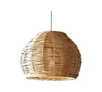 Lampade a sospensione rustiche in rattan intrecciato fatte a mano per isole da cucina, kit di lampade geometriche grandi personalizzate, illuminazione sospesa a soffitto per banconi per la colazione