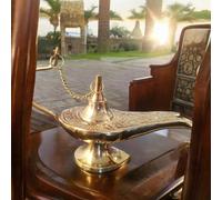 Lampade Aladin Genie 6,5''Golden Brass Magic Lamp Aladdin Middle Eastern Chirag