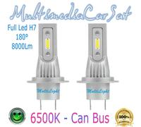 Lampade Coppia FULL LED H7 Auto Moto BIANCO 6500K 8000LM CANBUS ANTI ERRORE