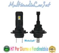 Lampade Coppia FULL LED H7 Auto Moto BIANCO Luci Diurne Fendinebbia 12V-24V
