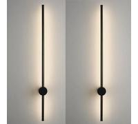 Lampade da bagno nere Luci di vanità girevoli a 350 ° in oro for bagno Applique da parete moderna a LED Applique da bagno spazzolata su specchio (Color : 3 color change, Size : 2pcs black 60cm)