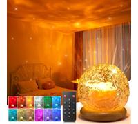 Lampade da comodino a LED Proiettore di luce notturna, idee regalo per la | Proiettore 4-in-1 per tramonto/ambiente/nord/oceano, telecomando, 6 luminosità, timer 1 ora, luce a led