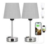 Lampade Da Comodino Set Di 2 Abat Jour Da Comodino Touch Dimmerabile a 3 Vie Con