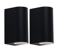 Lampade da esterno porta d'ingresso up down applique da parete esterno nero applique da esterno terrazzo alluminio, cambia colore dimmerabile con telecomando, 2x LED RGB 3.5W 200lm 3000K, set da 2