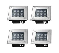 Lampade da Giardino a LED, 4 luci a LED da Incasso per vialetti - Illuminazione Esterna Impermeabile IP66, lampade da Terra quadrate Integrate per vialetto, terrazza, Patio e gradini - Faret