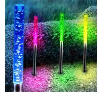 Lampade da Giardino Solare Luce per Esterni Cambio Colore Chiodi RGB LED 4er Set