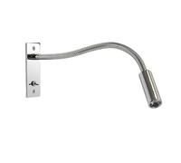 Lampade da lettura a collo di cigno 3W Applique da parete Lmap Lampada da camera a morsetto con interruttore Lampada da comodino a collo di cigno flessibile argento nero ( Color : Nature White(3500-55