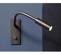 Lampade da lettura a collo di cigno 3W Applique da parete Lmap Lampada da camera a morsetto con interruttore Lampada da comodino a collo di cigno flessibile argento nero ( Color : Warm White (2700-350