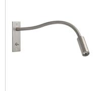 Lampade da lettura a collo di cigno 3W Applique da parete Lmap Lampada da camera a morsetto con interruttore Lampada da comodino a collo di cigno flessibile argento nero ( Color : Nature White(3500-55