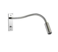 Lampade da lettura a collo di cigno 3W Applique da parete Lmap Lampada da camera a morsetto con interruttore Lampada da comodino a collo di cigno flessibile argento nero ( Color : Nature White(3500-55