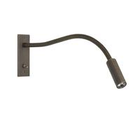 Lampade da lettura a collo di cigno 3W Applique da parete Lmap Lampada da camera a morsetto con interruttore Lampada da comodino a collo di cigno flessibile argento nero ( Color : Warm White (2700-350