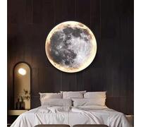 Lampade da parete a LED a forma di luna, lampada per bambini, dimmerabile, con telecomando, 18 W, rotonda