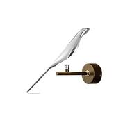 Lampade da parete a LED con interruttore tattile con rotazione a 360° for camera da letto sul comodino 10w 20w Applique da parete a LED nere for uccelli(Warm White,1T 10w Silver)