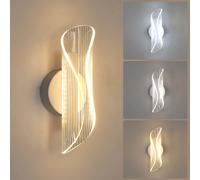 Lampade da parete a LED per interni, applique da parete dal design moderno a spirale creativo 3000K/4500K/6500K, applique da parete in acrilico per camera da letto