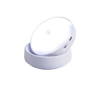 Lampade da parete a luce notturna a LED con sensore di movimento PIR ruotato a 360 ° Lampada notte for armadio senza fili ricaricabile sotto la Risparmio Energetico(White)