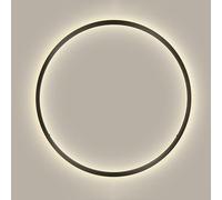 Lampade da parete ad anello ultrasottile, lampada da parete rotonda nera, applique da parete lineari in metallo con paralume in acrilico bianco, luce d'atmosfera da parete con sfondo dal design