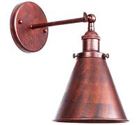 Lampade da Parete, Applique,Pada da Parete Industriale Regolabile con Paralume a Imbuto E27R la Casa/Bar in Stile Ruggine, Camera da Letto, Negozio, Decorazione/Ruine/A