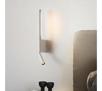 Lampade da parete da comodino 2 teste Lampada da parete orientabile con rotazione di 330 gradi lampada da lettura con interruttore camera da letto matrimoniale minimalista in camera d'albergo nordica