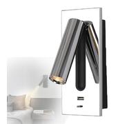 Lampade da parete da comodino con USB e interruttore, moderna lampada da parete a LED per lettura camera da letto, ideale per la lettura sul comodino