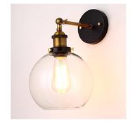 Lampade da parete for interni for corridoio in ottone vintage moderne con braccio oscillante regolabile sul comodino for soggiorno Vanità del bagno/Ambra/B,Transparent-E,Amber-E(Transparent,C)