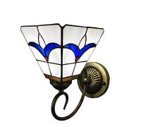 Lampade Da Parete in Stile Tiffany, Applique Da Parete Vintage in Vetro Colorato, 1 Luce, Lampada Da Comodino in Metallo Retrò Per Camera Da Letto, Soggiorno, Bagno, Corridoio, Luce Notturna,6