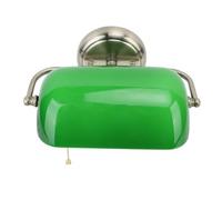 Lampade da Parete in Vetro Verde, Lampada da Parete da Banchiere Verde con Interruttore a Catena, Applique da Parete per Interni Vintage per Camera da Letto, Sala da Pranzo,