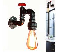 Lampade da Parete Industriale Vintage Appliques da Parete Tubo di Acqua di Ferro con Valvola E27 Lampada a Muro da soffitto luce a forma di rubinetto retrò per bar corridoio cucina ristorante (A)
