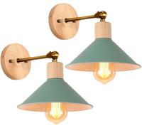 LAMPADE DA PARETE INTERNO 2 PEZZI APPLIQUE MODERNA E27 STILE INDUSTRIALE DESIGN