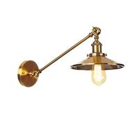 Lampade Da Parete, Lampada Da Lettura Industriale Girevole in Metallo Vintage Regolabile, Applique Da Parete A Braccio Oscillante, Applique Da Parete Antiche Per Camera Da Letto,D'oro,20cm