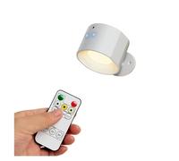 Lampade da parete, Lampada da parete ricaricabile wireless for interni con telecomando e touch, applique da parete a LED senza fili alimentata a batteria con ricarica USB per Casa, Hotel(F1-White)