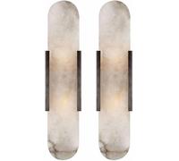 Lampade da parete moderne in marmo Set di due lampade da parete dal design creativo artistico per bagno, applique da parete, illuminazione, lampade da parete in alabastro per soggiorno, como