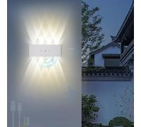 Lampade da Parete Moderne in Stile Industriale con Braccio oscillante, Interruttore on/off, paralumi in Legno di Noce e Vetro Regolabili, per Comodino, Camera da Letto, Luce di Lettura per