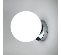 Lampade da parete moderne nere della metà del secolo Lampada da parete per interni in vetro lattiginoso per la decorazione domestica Bagno Cucina Soggiorno 15 cm