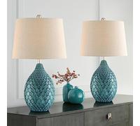 Lampade da Parete,Pada da Parete Kate 24 3/4" Alta Fattoria Rustica Moderna Costierapade da Tavolo Set Di 2 Ceramica Schiuma Di Mare Soggiorno Camera da Letto Comodino Comodino Casa Ufficio Casa Paral