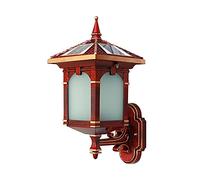 Lampade da Parete per Esterni con Lanterna Solare, Lampada da Portico Vintage ad energia Solare, Paralume in Vetro Smerigliato, Applique da Parete per Esterni in pressofusione di Alluminio, Luce da