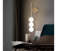 Lampade da Parete per Soggiorno Nordic Globe Wall Sconce Lighting LED Globe s Finitura Oro Paralume a Sfera in Vetro Bianco per Soggiorno Camera da Letto Corridoio Decor