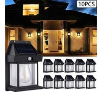 Lampade da parete solari Lampade da esterno con sensore di movimento wireless impermeabile al tungsteno Lampade di sicurezza Illuminazione dal tramonto all'alba per giardino 1 ~ 10 pezzi