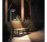 Lampade da Percorso per Esterni Dissuasore IP44 Metallo Nero Bianco Caldo LED