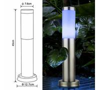 Lampade da Percorso Piantana Zoccolo Sensore Dimmerabile IP44 Argento Cambia RGB [EEK: F]