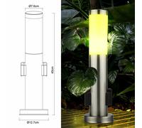 Lampade da Percorso Piantana Zoccolo Sensore Dimmerabile IP44 Argento Cambia RGB [EEK: F]