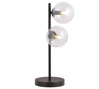 Lampade Da Scrivania Minimal Durga Acciaio Nero Trasparente 2 Luci E14 Ip20 [EEK: A++]