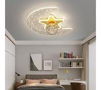 Lampade da Soffitto A LED Plafoniera Dimmerabile Moderna Star Moon con Telecomando Lampadari per Camera dei Bambini Soggiorno per Ragazzi Ragazze Camerette Lampade A Sospensione, Gold