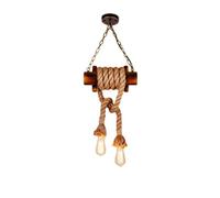 Lampade da Soffitto, Illuminazia Sospensione,Padario Retrò Creativo,Pada a Sospensiin Corda Di Canapa Di Bambù Americano,R L'Illuminazidel Soggiorno e Della Sala da Pranzo