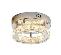 Lampade da Soffitto in Cristallo Moderno, Luce da Soffitto a Led Rotonda Mini Chandelier, H 3.1 "X W 7.8" Lampada da Soffitto Semi Flush Mount per Cucina Corridoio Foyer Camera da Letto Soggiorno, J